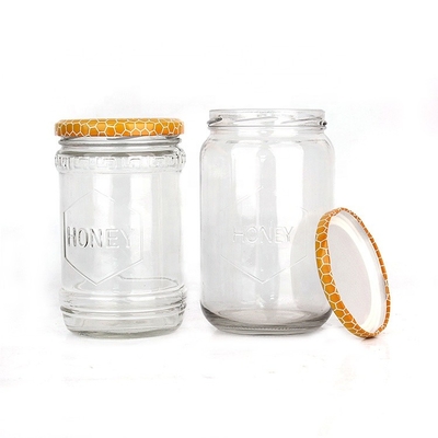 100ml 300ml 700ml Clear Honey Jam Food Glass Jar Bottles With Metal Lid