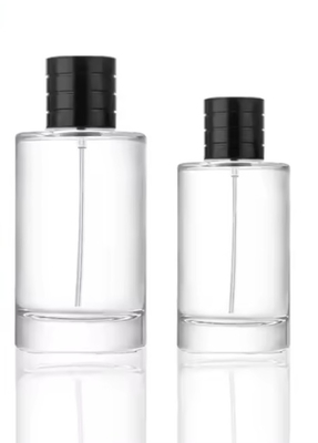 50ml 100ml Wholesale Luxury Round Transparent Empty Oil Glass Spray Bottle With Sprayer Atomizer