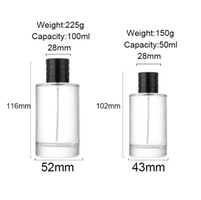 50ml 100ml Wholesale Luxury Round Transparent Empty Oil Glass Spray Bottle With Sprayer Atomizer