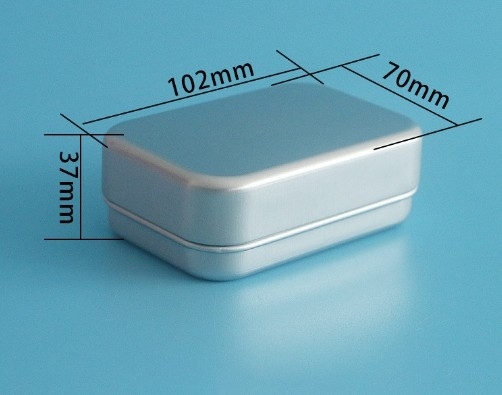 102 * 70 * 37 Silver Rectangular Aluminum Box Soap Metal Packaging Box