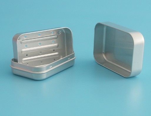 102 * 70 * 37 Silver Rectangular Aluminum Box Soap Metal Packaging Box
