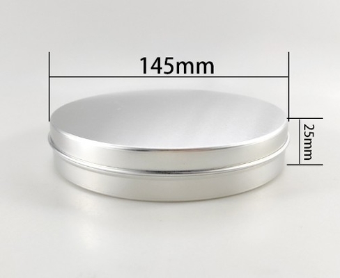 300ml 145 * 25 Silver Straight Cover Circular Aluminum Box Mooncake Box Tea Cake Box Pu'er Tea Snack Storage Jar