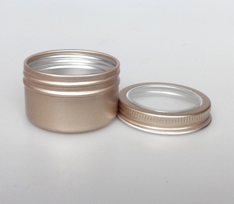 50ml Round Windowed Threaded Alminum Box Jewelry Toy Packaging Box Pearl Powder Phosphor Metal Packaging Box
