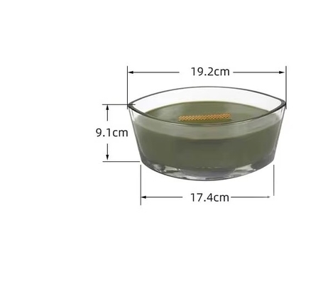 Luxury Unique Empty Large Clear 770Ml Oval Boat Glass Candle Jar In Bulk
