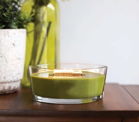 Luxury Unique Empty Large Clear 770Ml Oval Boat Glass Candle Jar In Bulk