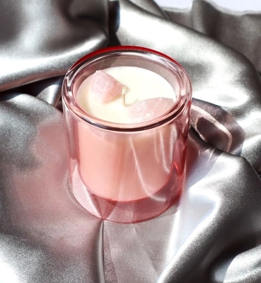 High Quality Borosilicate Luxury Empty Candle Vessel Double Wall Glass Candle Jars For Candle Making
