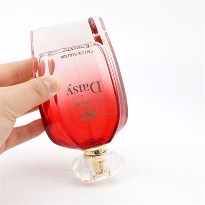 Strong Sealing Glass Personalized Perfume Bottle Crimp Neck Red Gradient Spray Color