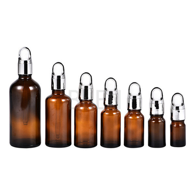 Glass Brown Dropper Bottles Silk Screen Printing 10ml Leed Free
