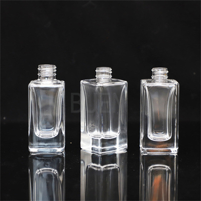 Square Transprent Clear Dropper Bottles Glass 10ml With White Cap 30ml