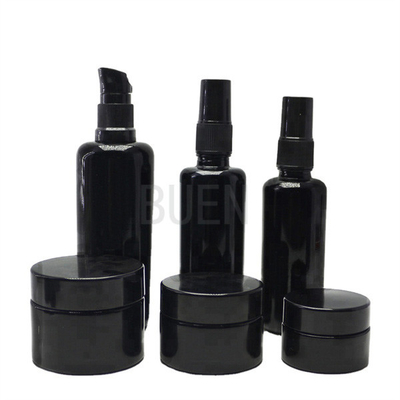 Black Round Glass Dropper Bottle Serum Glass Essensial Oil Bottle