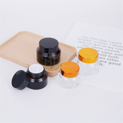 Screw Reused Glass Cosmetic Jars Color Gradient For Cream Packaging