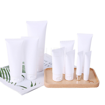 Two Layer Plastic Cosmetic Soft Tube Shinny Color With Flip Top Cap