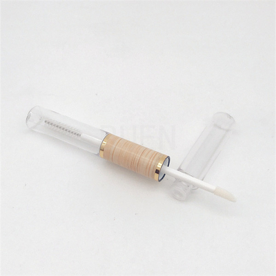 Double Ended Plastic Lip Gloss Tube Bulk Bamboo Transparent 5ml 2 In 1