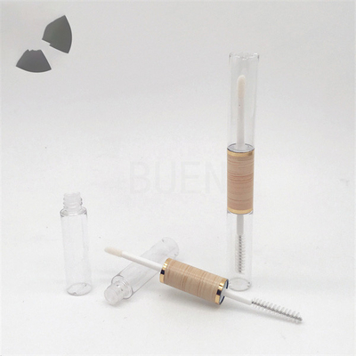 Double Ended Plastic Lip Gloss Tube Bulk Bamboo Transparent 5ml 2 In 1