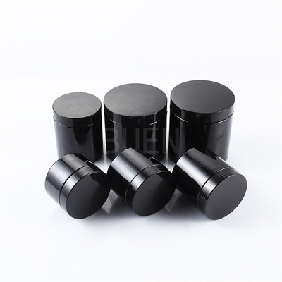 Buen 8oz Black Cosmetic Jars With Lid Labeling Screw Up Empty Lotion Jars