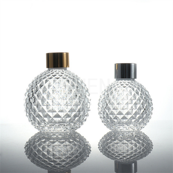 Cylinder Transparent Glass Diffuser Bottle 200ml Aromatherapy Oil Bottle