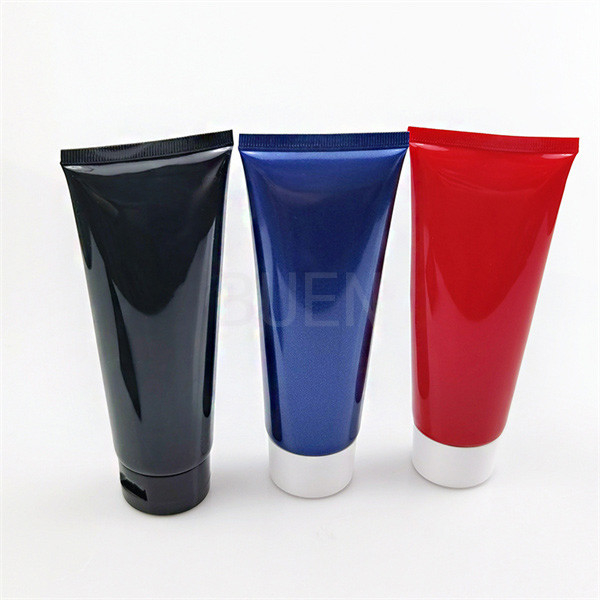 Two Layer Plastic Cosmetic Soft Tube Shinny Color With Flip Top Cap