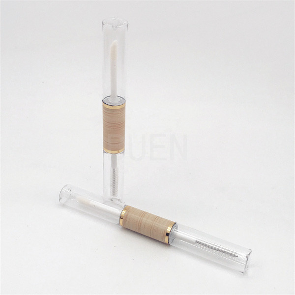 Double Ended Plastic Lip Gloss Tube Bulk Bamboo Transparent 5ml 2 In 1