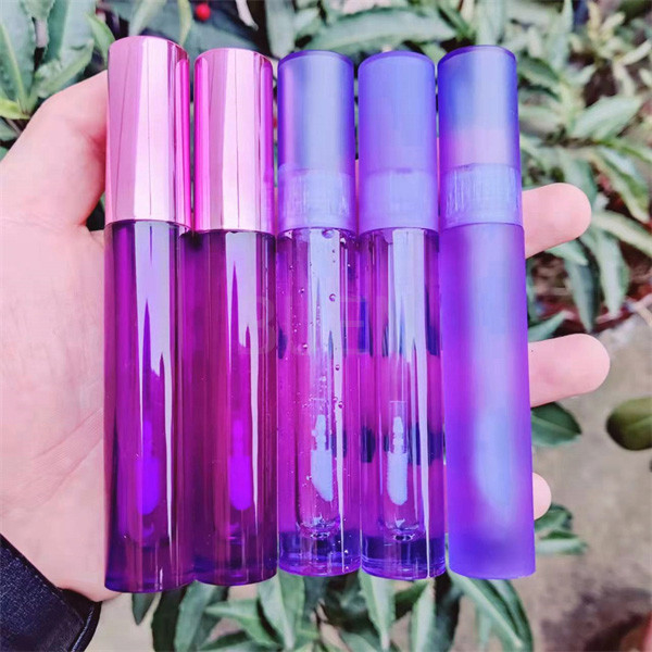 Blue Transparent Plastic Lip Gloss Tube Crystal Private Label