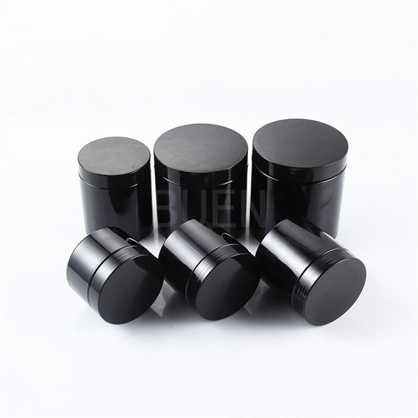Buen 8oz Black Cosmetic Jars With Lid Labeling Screw Up Empty Lotion Jars